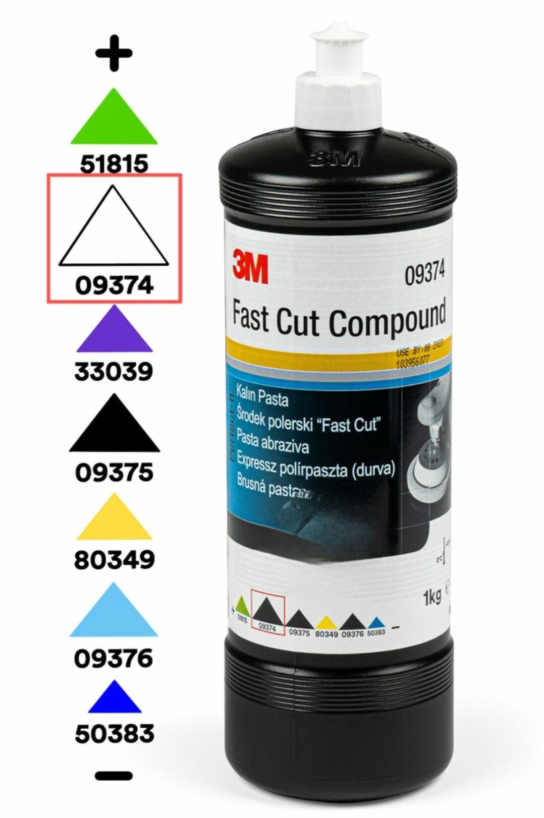 Полировальная паста для автомобиля 3М 09374 Fast Cut Compound, абразивная паста, 1кг