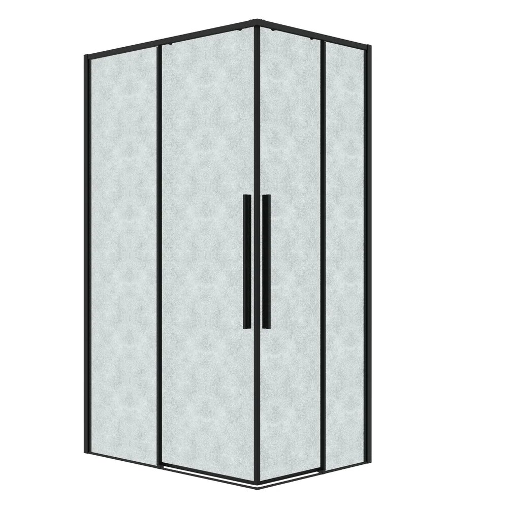 Душевой уголок Grossman Galaxy 300. K33.01.90R10L.21.02 100х90 см профиль матовый черный стекло шиншилла