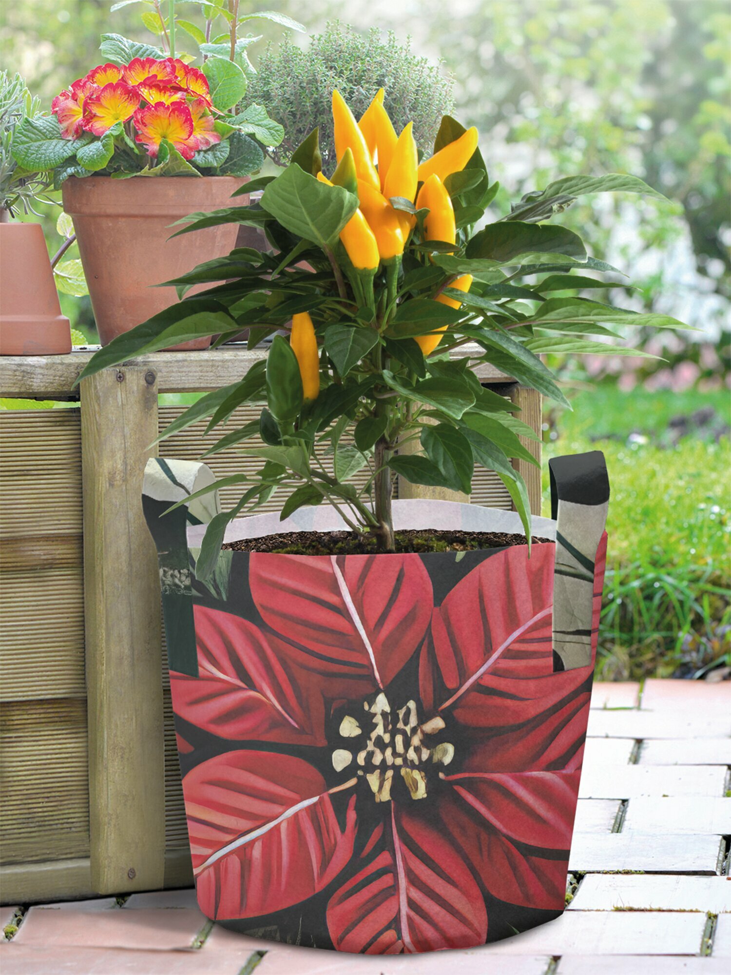 Текстильный горшок кашпо для цветов рассады 