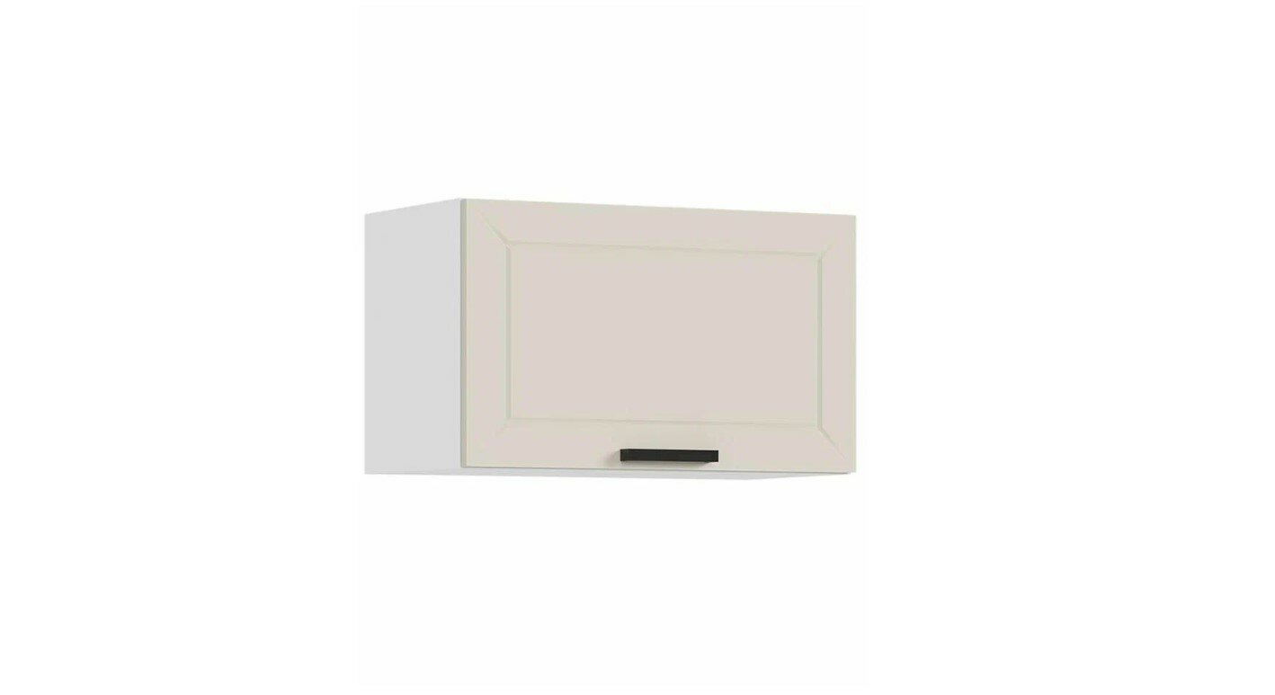 Кухонный модуль навесной антресольный шкаф Оптима с полками 60х31.6х35.8 см Белый / Холст белый