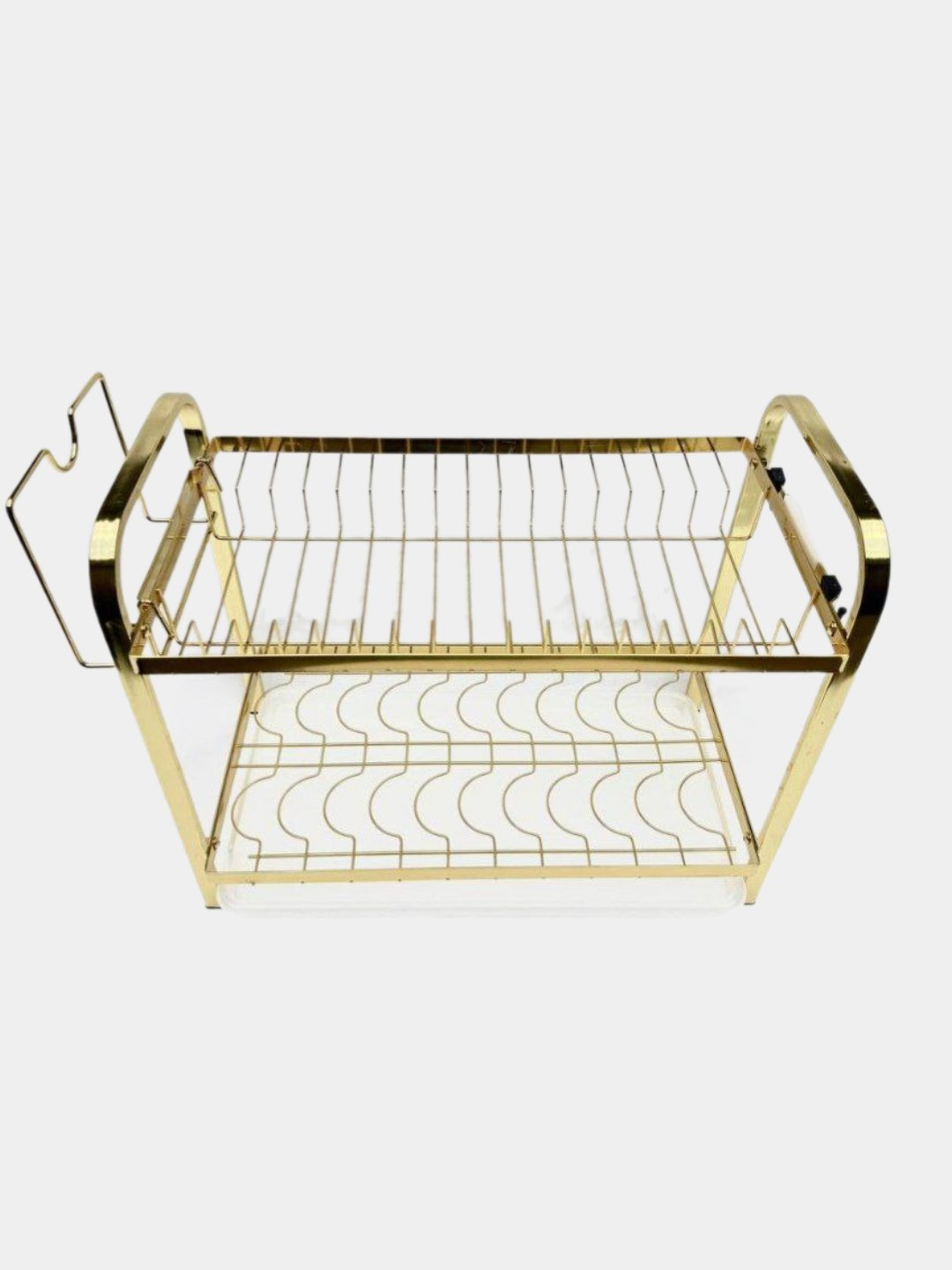 Сушилка для посуды, настольная, с поддоном, серебряный — фото 1