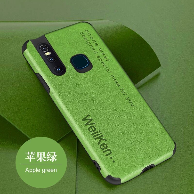 Силиконовый мягкий чехол с полной защитой для vivo S1 / V15 в цвете Apple Green