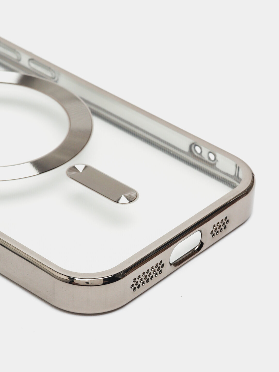 IPhone 15 Pro чехол, устойчив к ударам, серый, камера защищена — фото 1