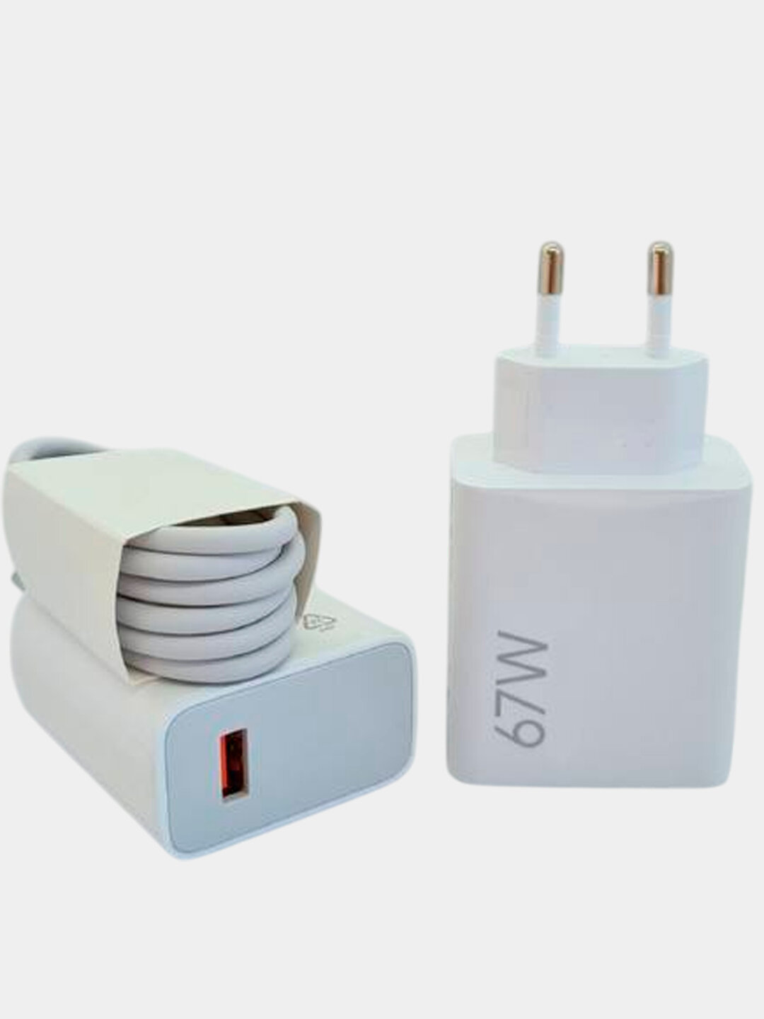 Быстрое зарядное устройство 67W+ USB Type-C кабель в комплекте — фото 1