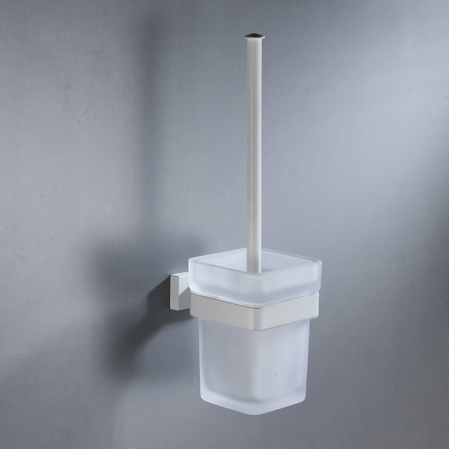 Ершик для унитаза SHEVANIK SG5600C с квадратной металлической подставкой белый