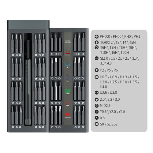 Профессиональный набор отверток для точных работ / набор бит 49 in 1, в алюминиевом футляре / Отвертки для телефона, ноутбука, оргтехники, iphone, техники, очков, фотоаппарата набор ножей аgness с магнитным держателем 6 пр нерж сталь