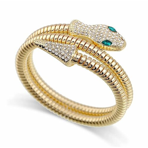 фото Славянский оберег, браслет, стразы, кристалл, 1 шт., размер one size, диаметр 5.5 см, золотой, бежевый reniva