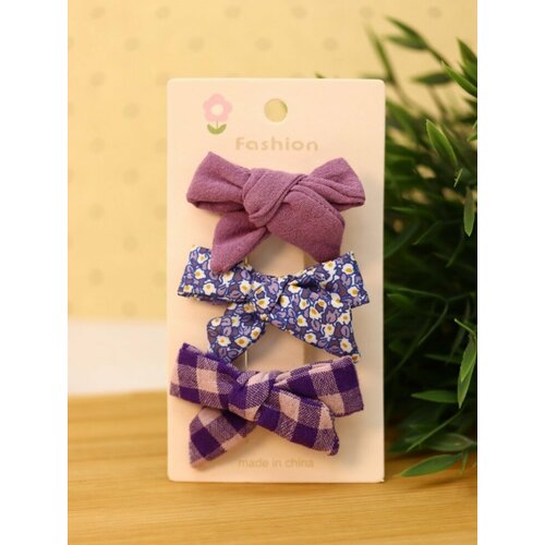 Набор заколок для волос Purple bows, 3 шт. в наборе