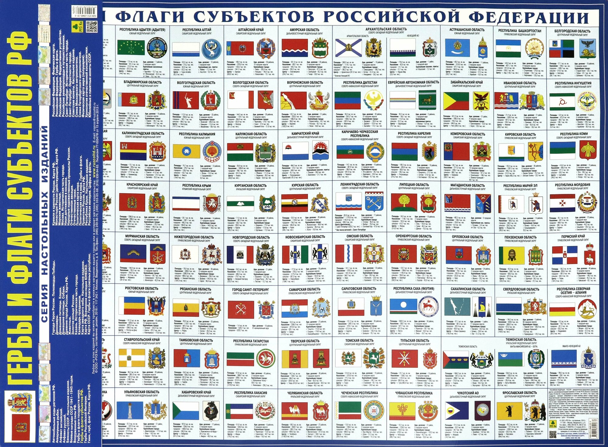 Плакат РУЗ Ко настол. Гербы и флаги субъектов РФ - фото №3