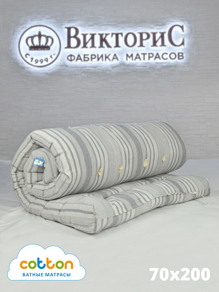 Матрас ватный ВикториС ТИК 70x200 см