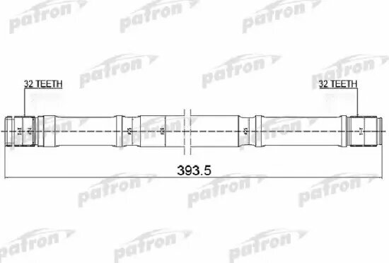 Вал приводной (палка) лев NISSAN: PRIMERA P11, WP11 2.0 09.96-07.02 [Z:32, L:393.5 mm, D:26 mm] PATRON PDS0448 | цена за 1 шт