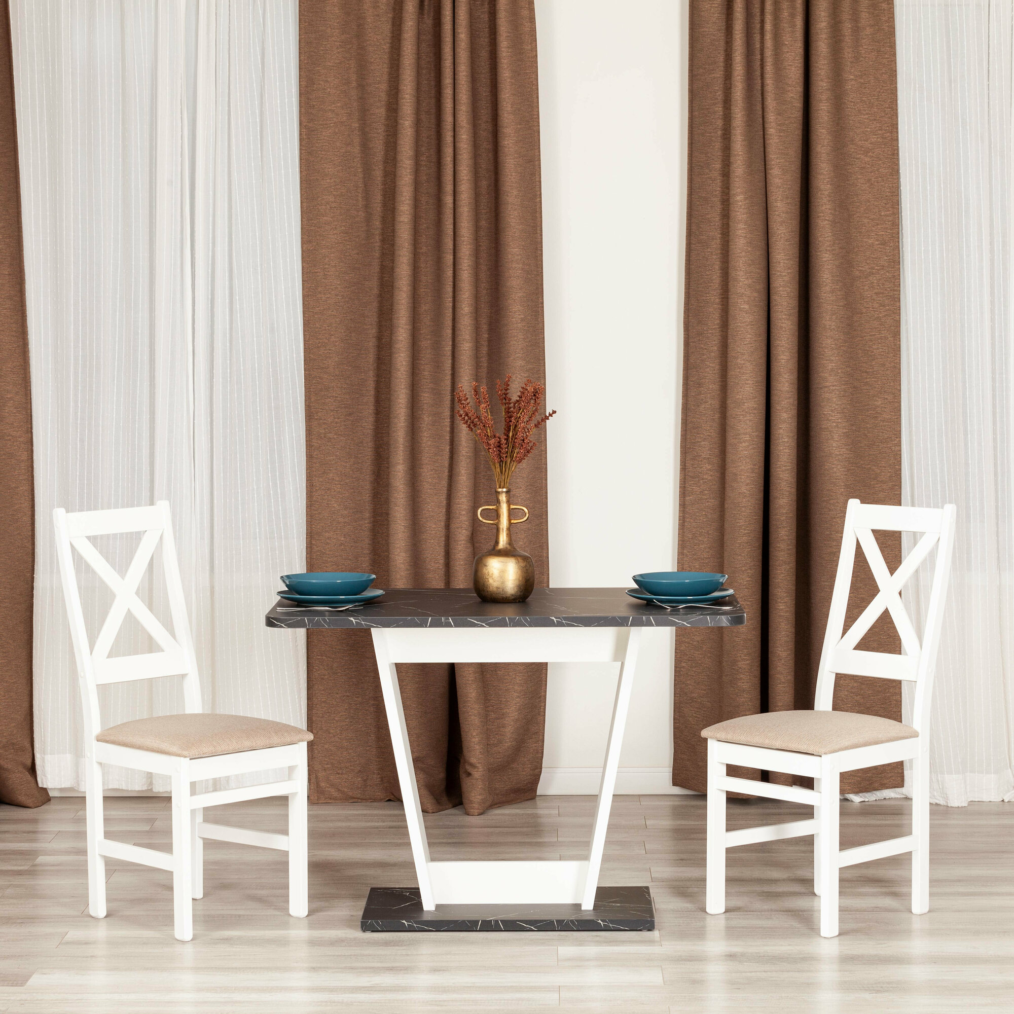 фото Стол обеденный нераздвижной TetChair TIBI L, прямоугольный, ллсп, Дуб Канзас/Пепел