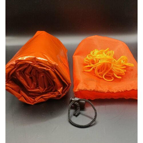 фото Термоодеяло универсальное (трансформируемое в палатку, спальный мешок), оранжевое китай