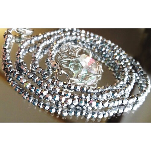 Чокер Ожерелье чокер сверкающая шпинель, талисман мира и гармонии, шпинель, длина 48 см, серебряный чокер из шпинели