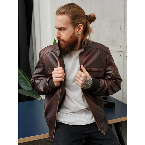 Бомбер , размер 66, коричневый