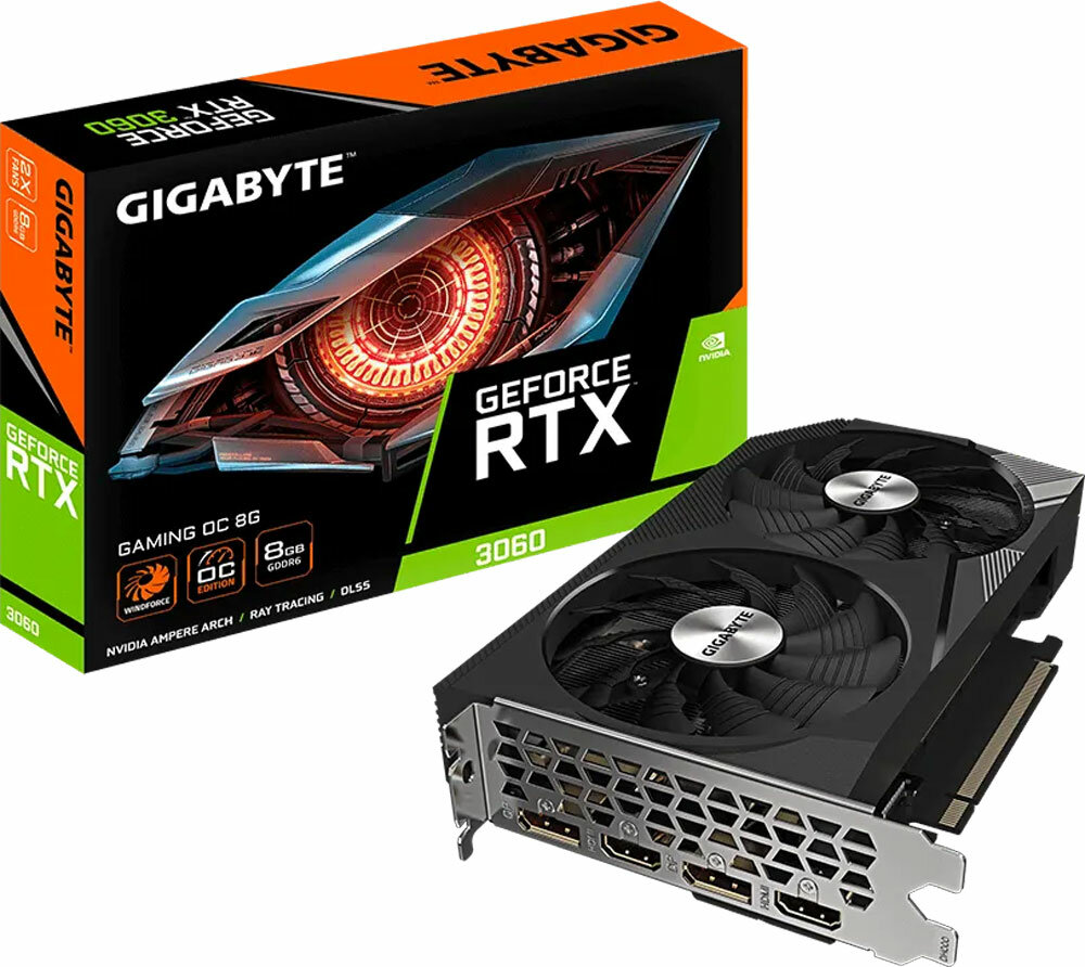 Видеокарта Gigabyte GeForce RTX 3060 GAMING OC 2.0 8GB (GV-N3060GAMING OC-8GD 2.0)