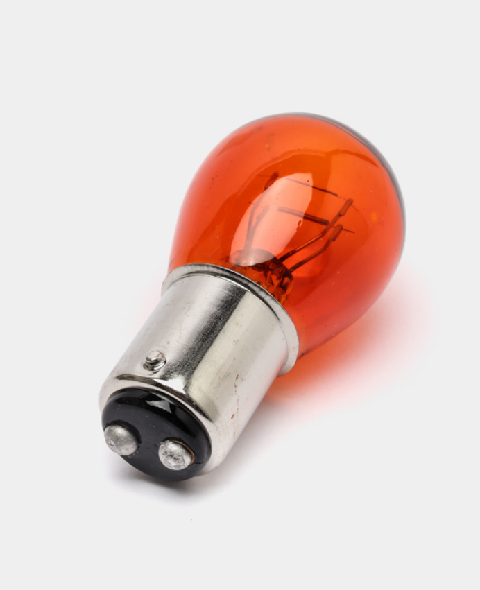 Лампа оранжевая габарит/ходовые огни P21/5W 12V, двухконтактная, американки, желтая лампа