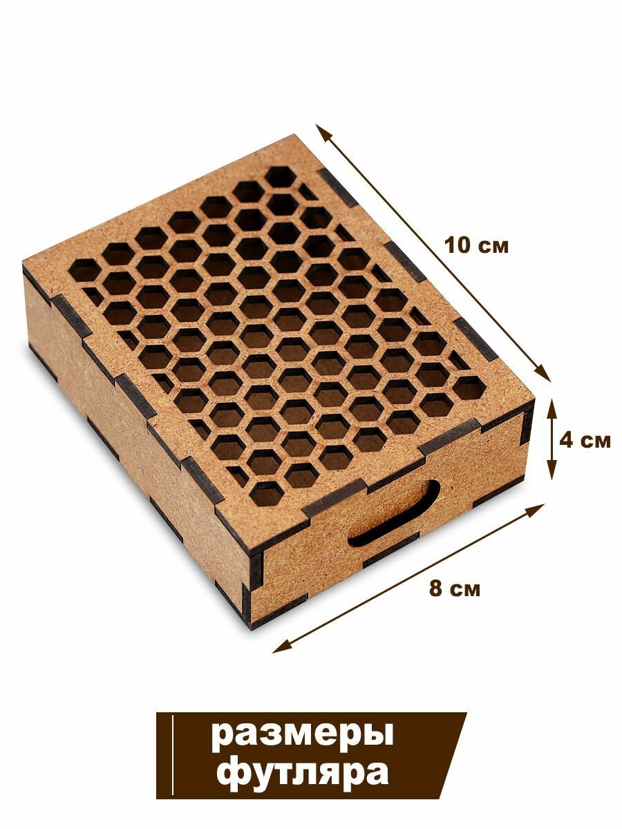 Футляр для игральных карт Дама Пик "Без рисунка", дерево, внутренние размеры 92 на 67мм — фото 1