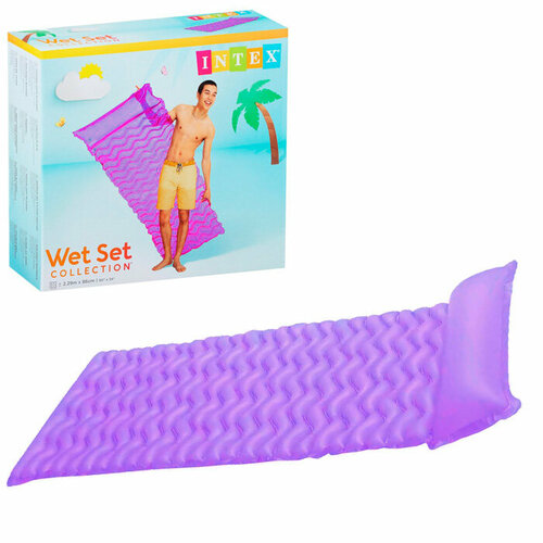фото Матрас для плавания волнистый сиреневый 229*86 58807 intex
