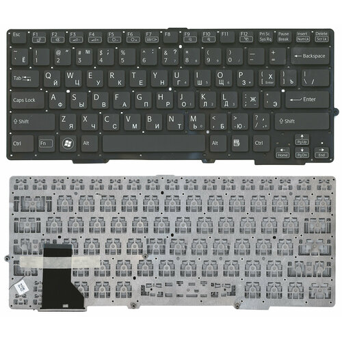 Клавиатура для Sony Vaio SVE13 черная без рамки клавиатура для ноутбука sony vaio svs13 sve13 без рамки серебристая