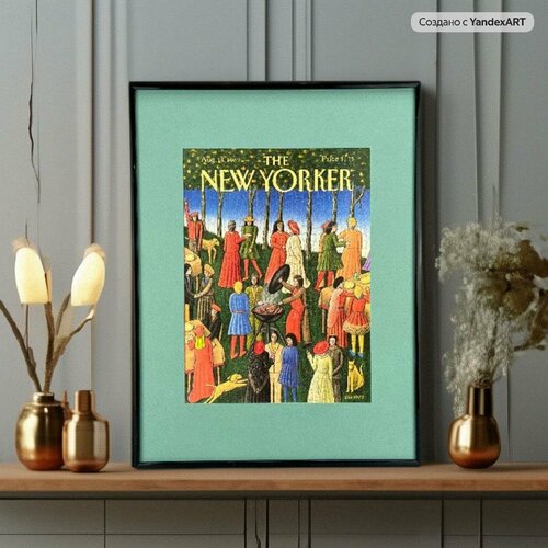 Постер из оригинальной обложки журнала The New Yorker из 1989 года в раме.
