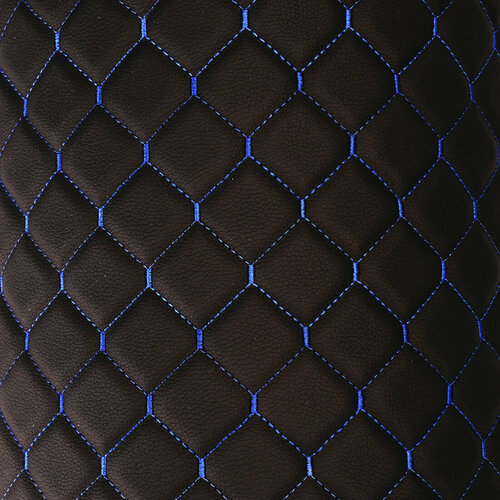 DreamCar Technology Экокожа стеганая для авто чехлов салона мебели Черная ромб со стяжком Синий 7мм 14м х 5м 6000₽