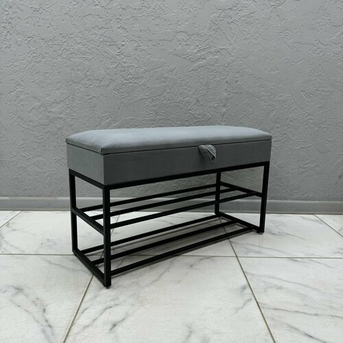 Банкетка в прихожую для обуви с ящиком для хранения STEEL MEBEL БПЧ90-001 Обувница с сидением Размер 90х35х55 см 30000₽