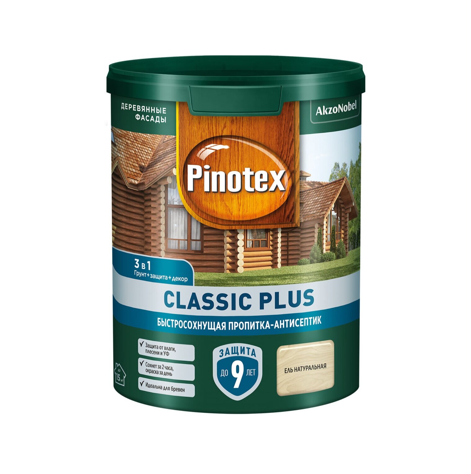 Пропитка деревозащитная Pinotex Classic Plus 3в1 Ель натуральная 0,9л