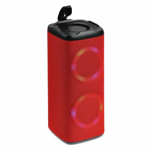 Портативная колонка LM-882, 10 Вт, 800 мАч, подсветка, micro SD, красная портативная колонка kimiso 1008 цвет черный красный