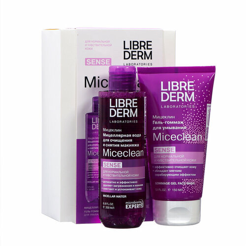 Набор LIBREDERM Miceclean для нормальной и чувств. кожи, мицеллярная вода + гель-гоммаж дом природы мицеллярная вода ультра очищение для нормальной и жирной кожи 150 мл 150 г