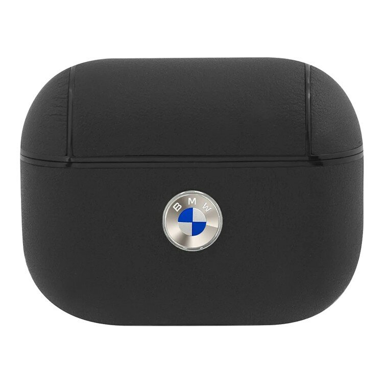 BMW кожаный чехол для AirPods Pro, Signature leather with Metal logo черный (BMAPSSLBK)