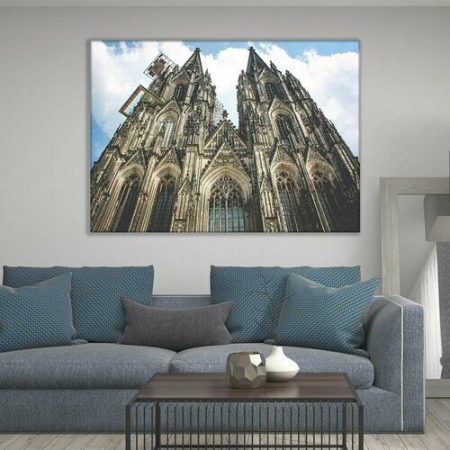 Картина на холсте Римско-католический готический собор в городе Кёльне 22 32 см для интерьерав комнатуна стенув подарок 869₽