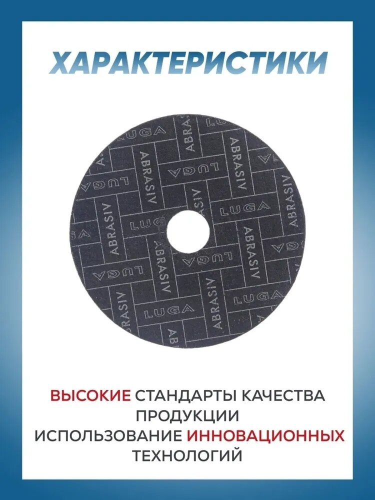 Круг отрезной по металлу Луга Абразив 230х1.6, 10 шт. — фото 1