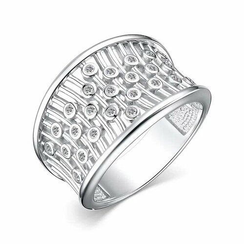 Кольцо АЛЬКОР, серебро, 925 проба, фианит, размер 19 кольцо 1405936013 из серебра 925 пробы с кораллом реконструированным и фианитом 17