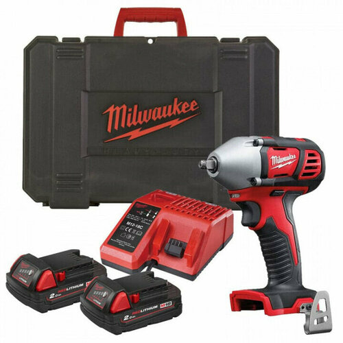 Аккумуляторный ударный гайковерт MILWAUKEE M18 BIW12-202C 18 В 2450 обмин С 2 АКБ 2 Ач и ЗУ в кейсе 4933443583 42398₽