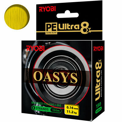 Плетеный шнур для рыбалки RYOBI OASYS Yellow 0,16mm 150m