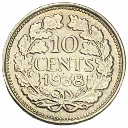 нидерланды 10 центов 1936 г 3 Нидерланды 10 центов 1938 г. (Лот №3)