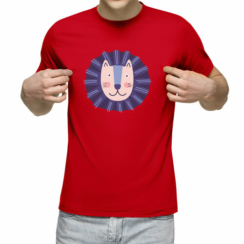 Футболка Us Basic, размер 2XL, красный мужская футболка котогороскоп кот лев m синий