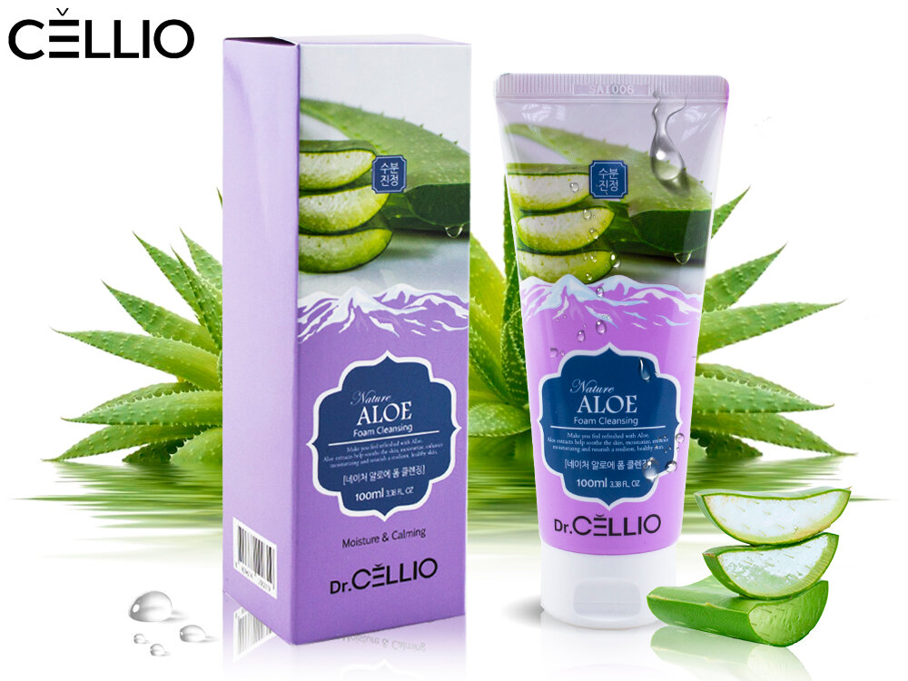 Пенка для умывания лица с алое Dr.Cellio Nature Aloe Foam Cleansing, 100мл