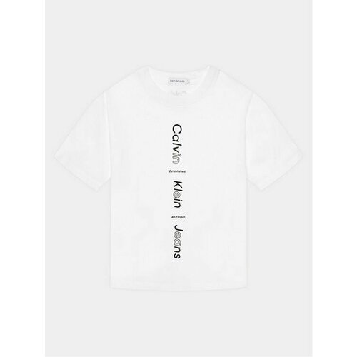 Футболка Calvin Klein Jeans, размер 12Y [METY], белый футболка calvin klein jeans размер 12y [mety] белый