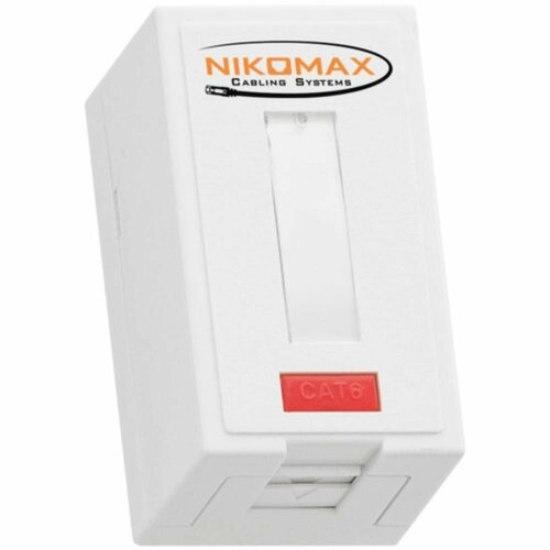 модуль nikomax nmc kj blank wt 10 Корпус настенной розетки NIKOMAX NMC-MB1P-ST-WT