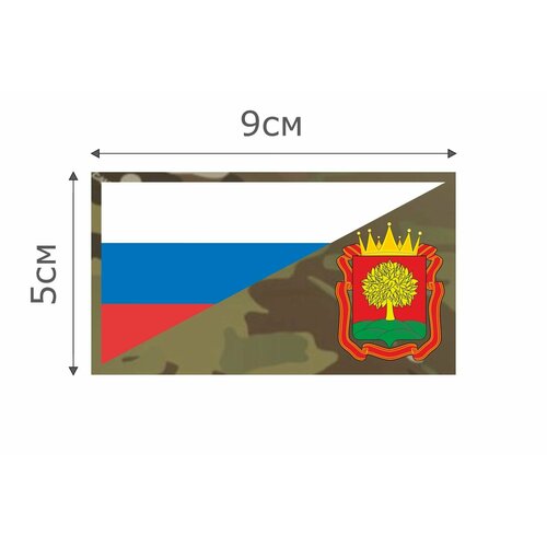 Ф048MC Нашивка , патч (шеврон) MC Флаг РФ Липецкая область 5*9 см