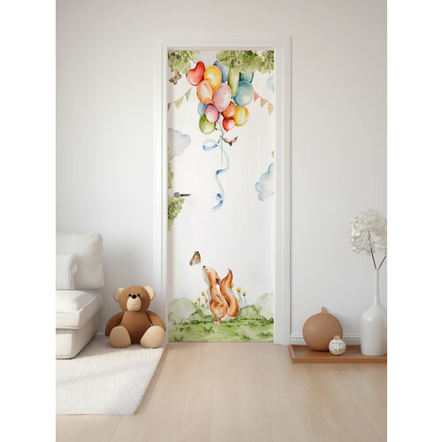 Плотная виниловая самоклеящаяся интерьерная наклейка на дверь 