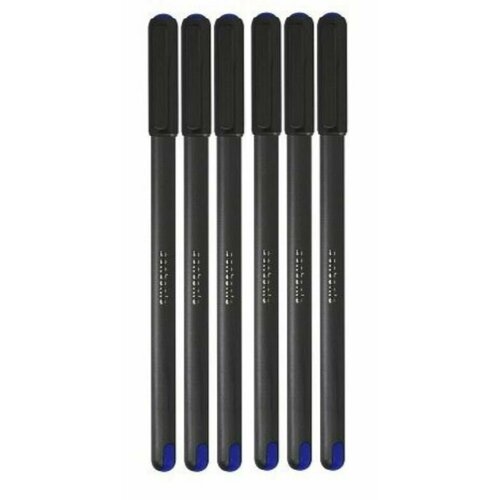 Linc Ручка шариковая Pentonic Silver синий, 1 мм, серый круглый корпус, игольчатый наконечник, 6 шт