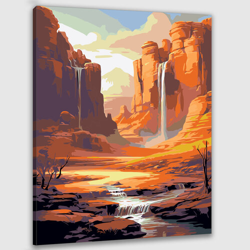 Картина по номерам 50х40 Водопад в пустыне
