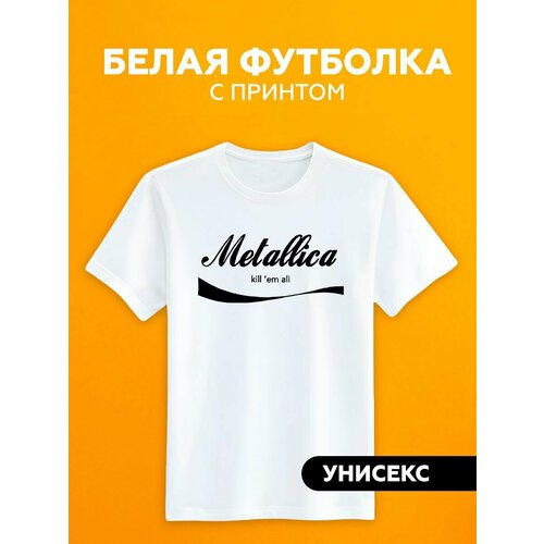 Футболка Metallica, размер S, белый