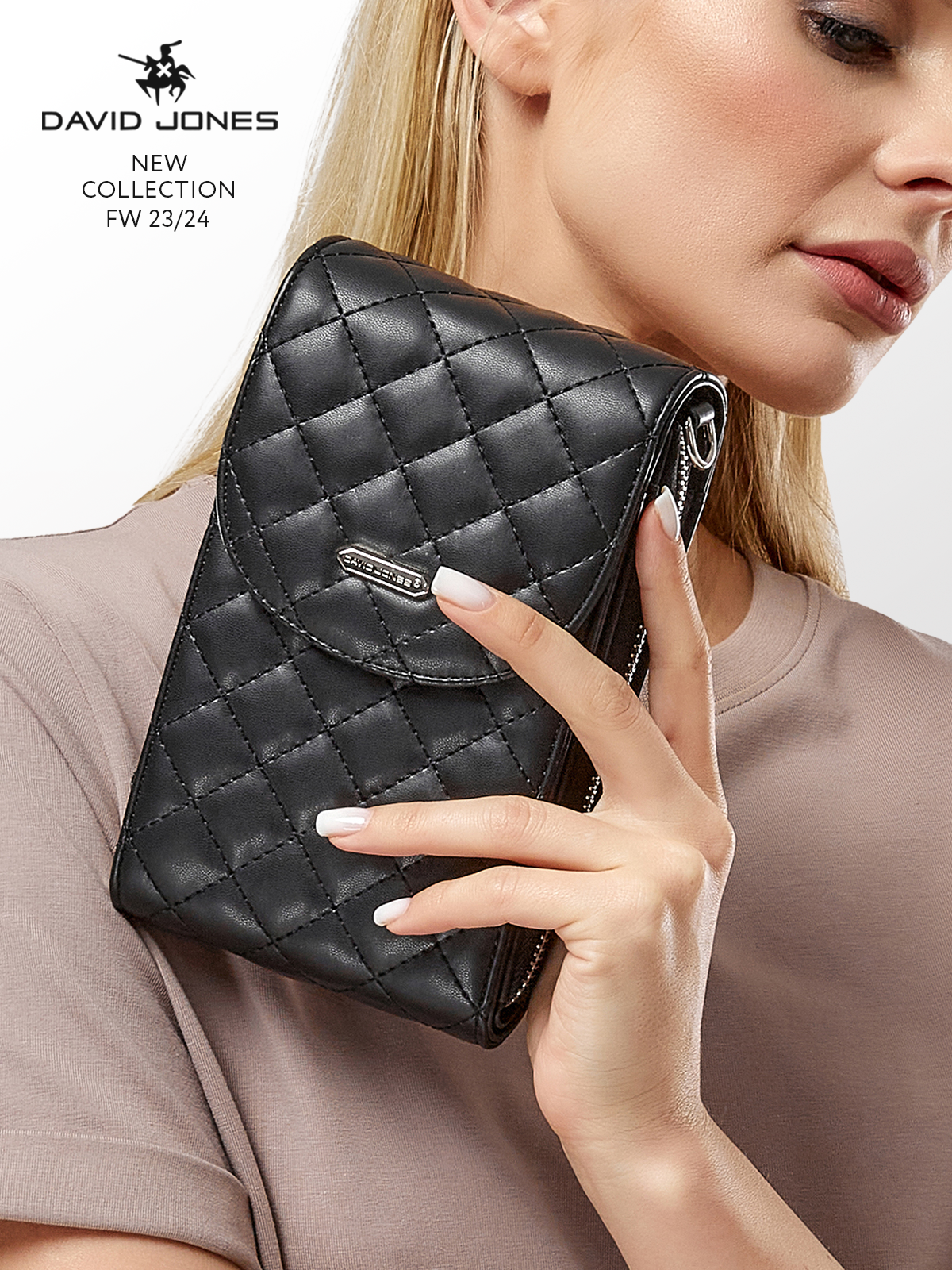 фото Стильная, влагозащитная, надежная и практичная женская сумка из экокожи David Jones