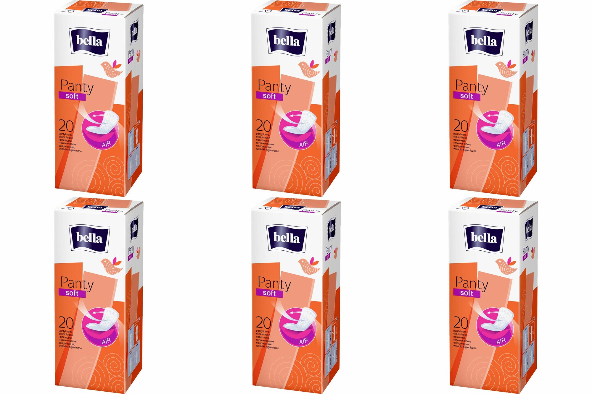 Bella Прокладки ежедневные Panty Soft оранжевые, 20 шт в уп, 6 уп.