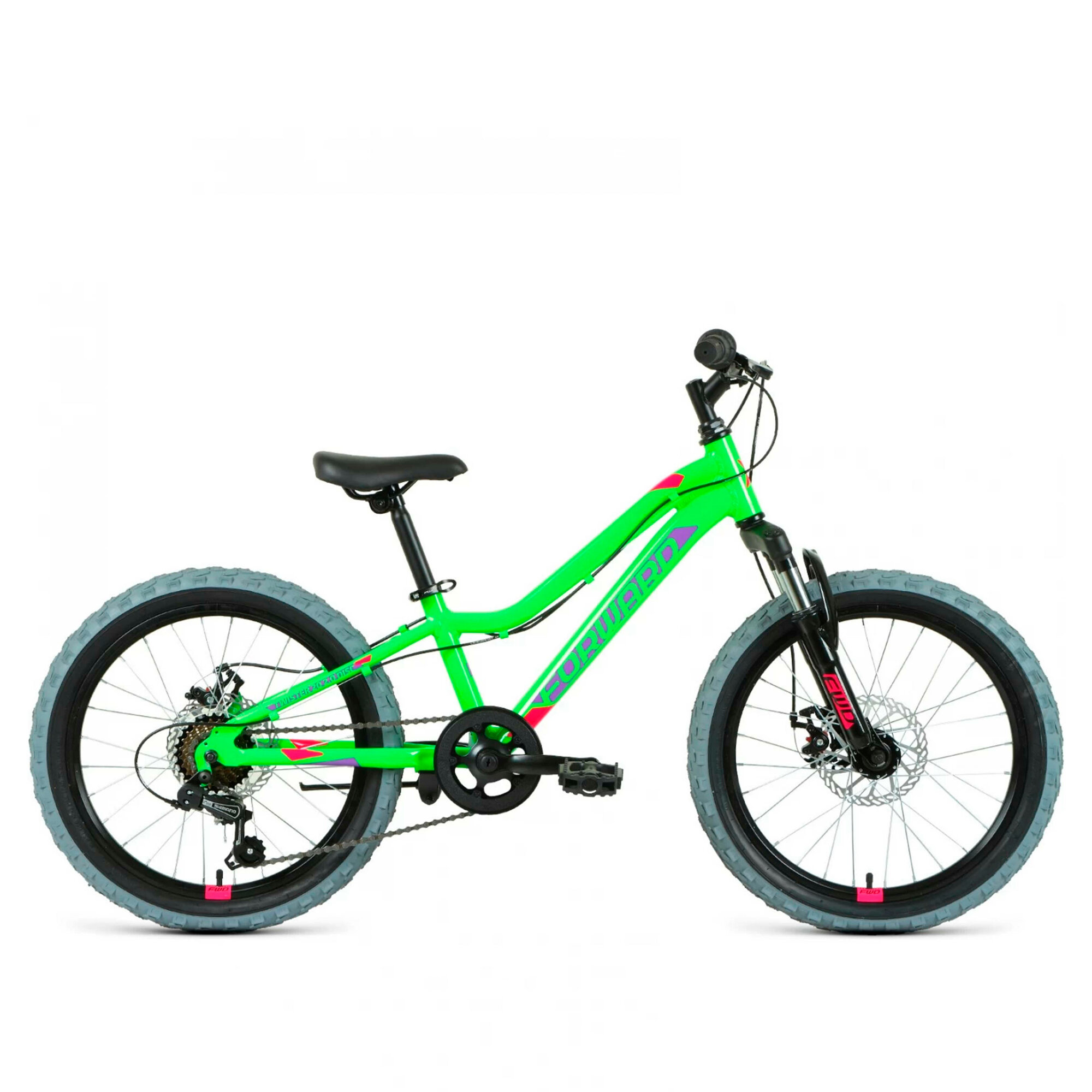 Велосипед Forward Twister 2.0 D 2024 Зеленый/Фиолетовый (дюйм:20)