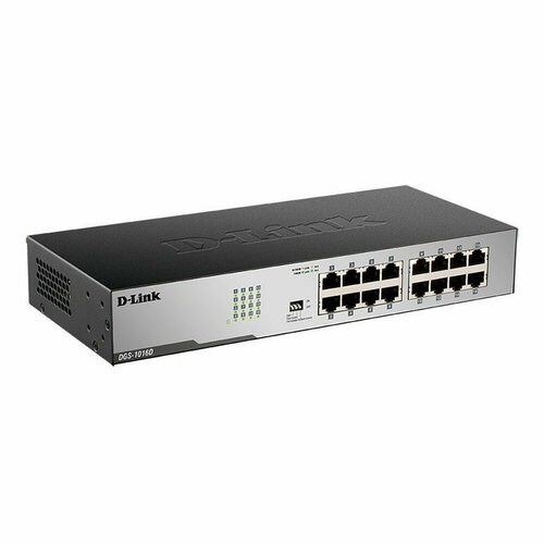 комплект 5 штук коммутатор d link l2 unmanaged switch 5x10 100 1000base t dgs 1005d j2a Коммутатор D-Link DGS-1016D/I2A, L2 Unmanaged Switch with 16 10/100/1000Base-T ports8K Mac address, Auto-sensing, 802.3x Flow Control, Auto MDI/MDI-X for each port, Jumbo frame 9K, 802.1p QoS, D-Link Green techn (DGS-1016D/I2A)
